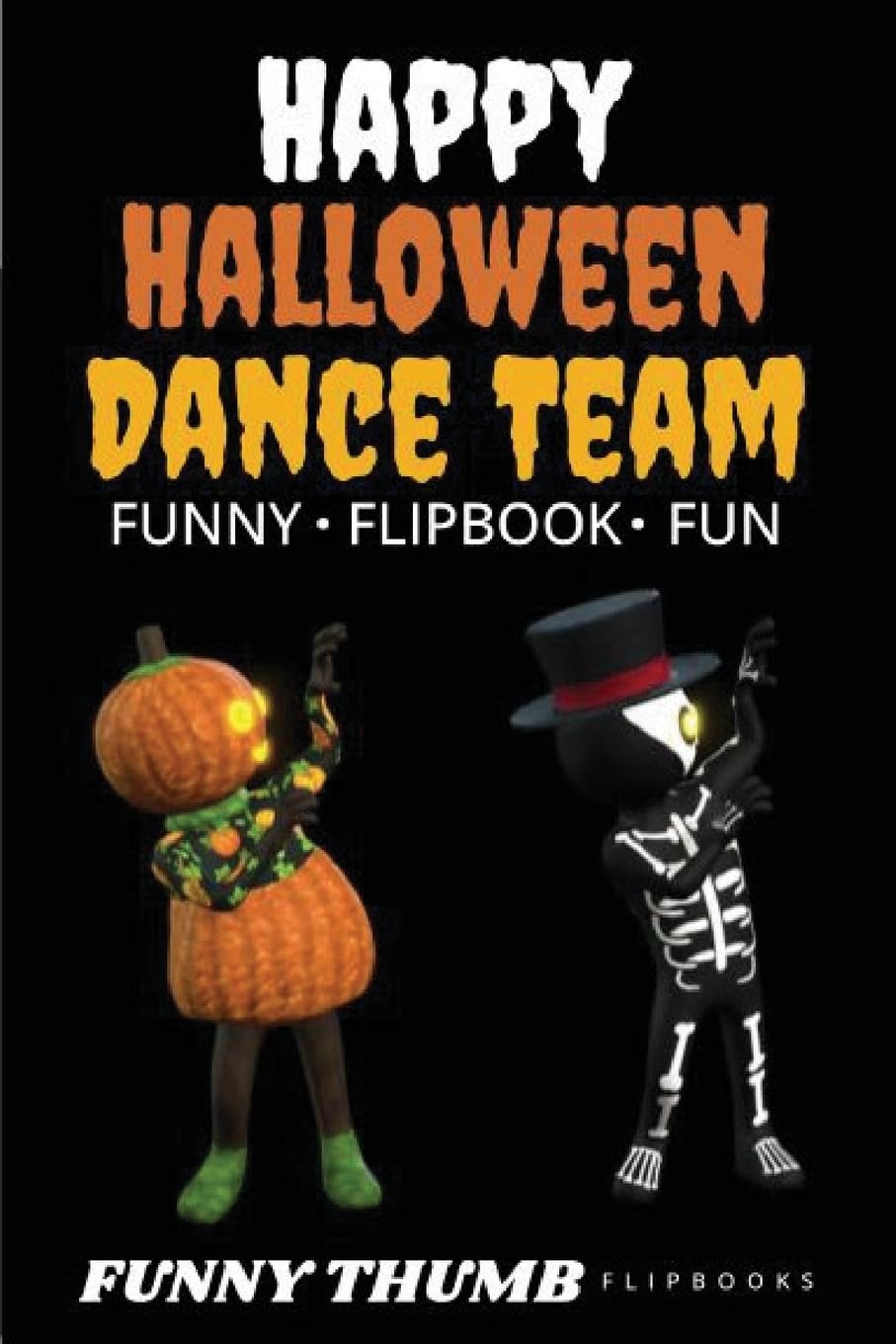 ler totalmente Happy Halloween Dance Team Funny Flipbook: Jack-o-lantern and Skeleton Dancing Animation Flipbook