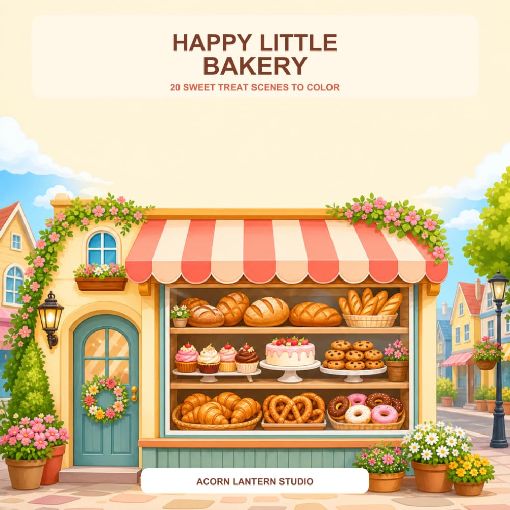 Happy Little Bakery: 20 Sweet Treat Scenes to Color (Portuguese Edition) baixar livro de graça