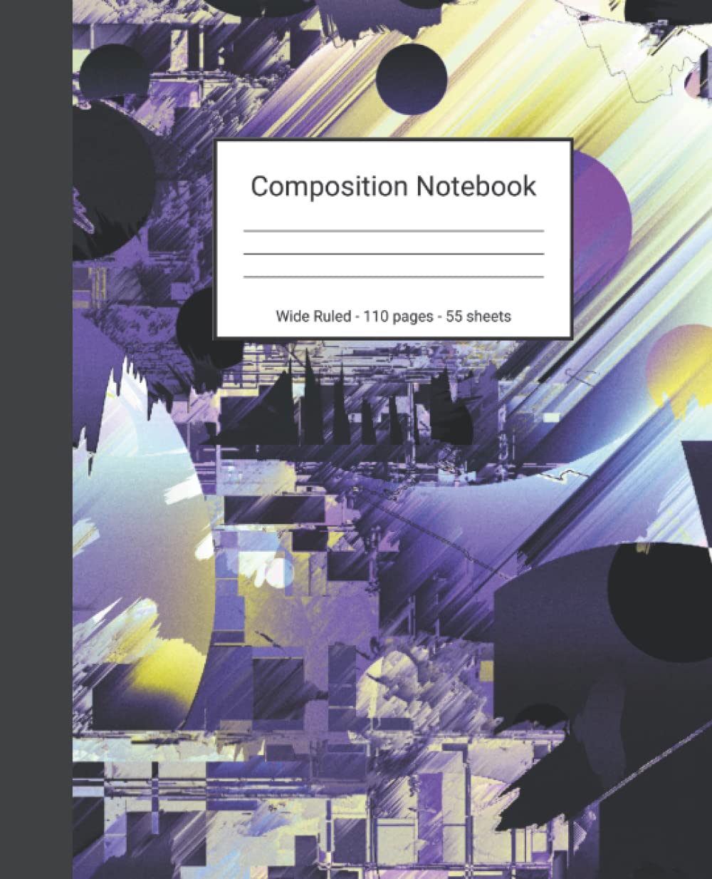 Composition Notebook: Wide Ruled Paper Notebook Journal - Purple Yellow and Black Abstract Art - Blank Wide Lined Workbook baixar livro de graça