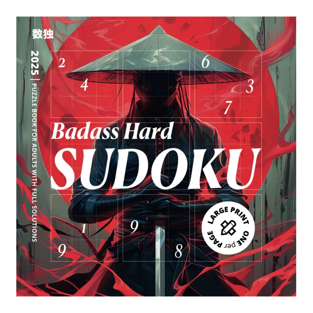 ler totalmente Badass Hard Sudoku Puzzle Book for Adults with Full Solutions: Advanced Grids for Bold Solvers, Large Print Logic Games for Seniors, One per Page