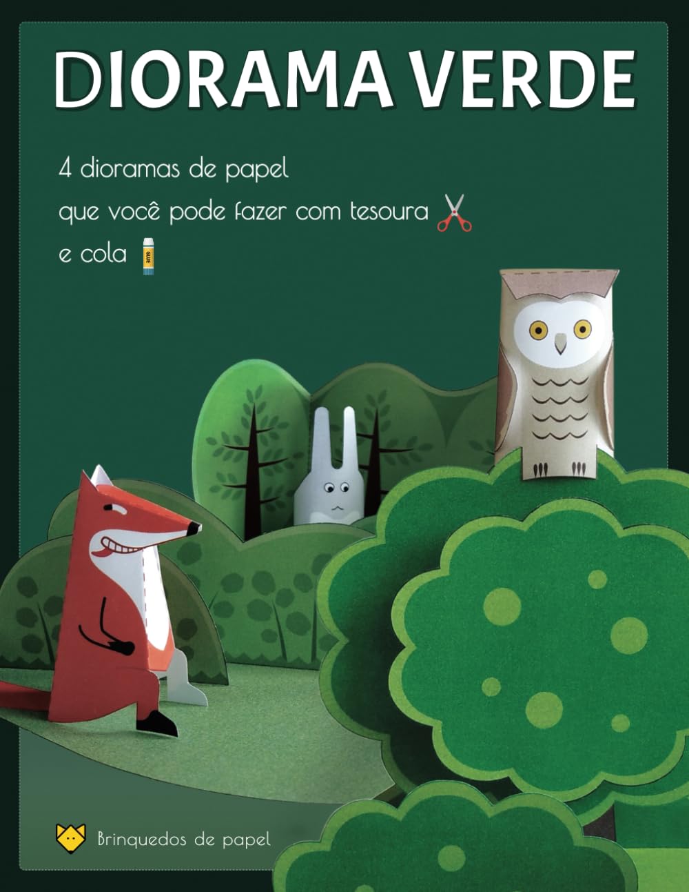 Diorama Verde. 4 Dioramas de Papel para Fazer com Tesoura e Cola: Artesanato em Papel para Crianças. Animais de Papel na Floresta e na Selva (Portuguese Edition) baixar livro de graça
