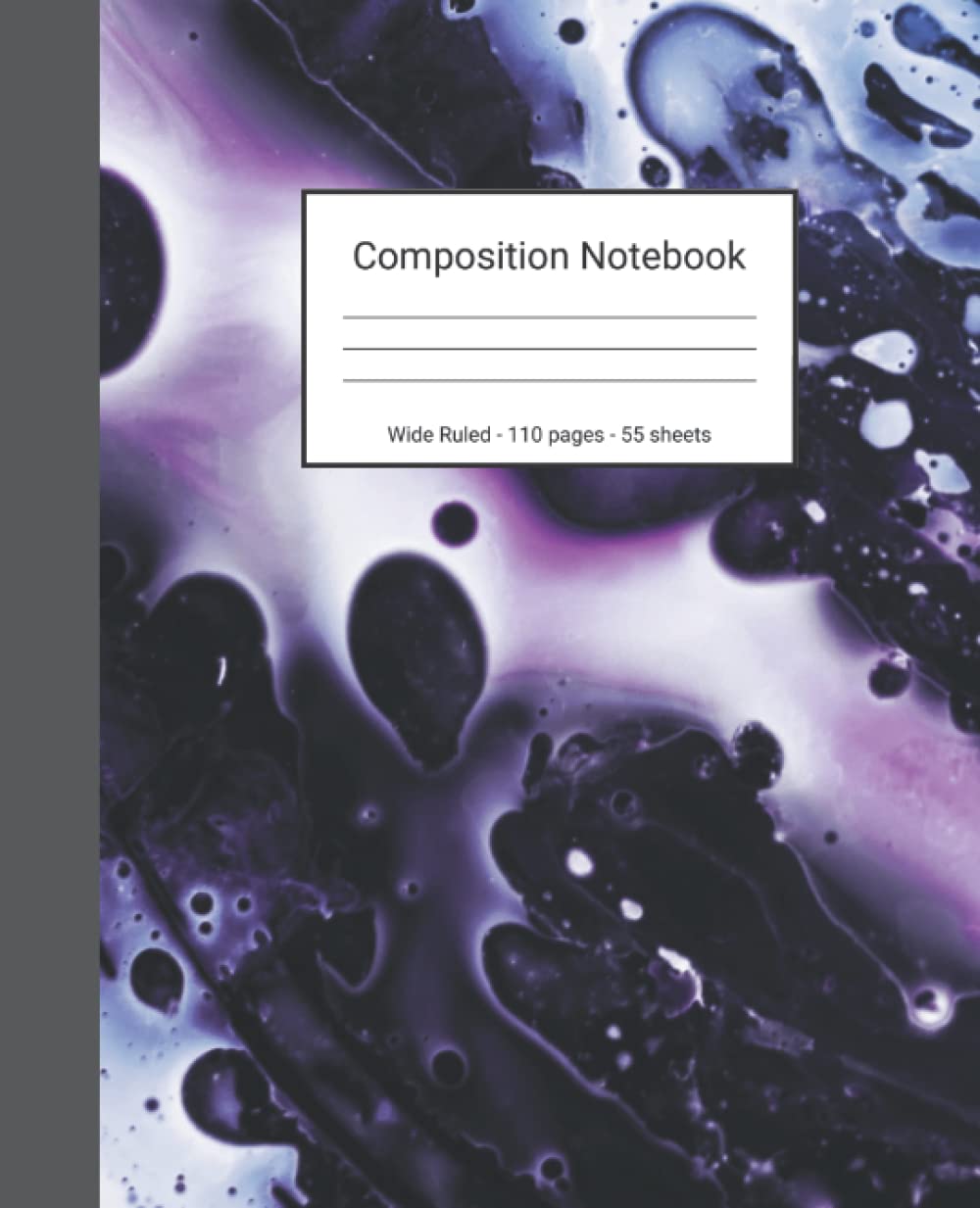 Composition Notebook: Wide Ruled Paper Notebook Journal - Purple Black Liquid - Blank Wide Lined Workbook for Girls Boys Kids Teens Students baixar livro de graça