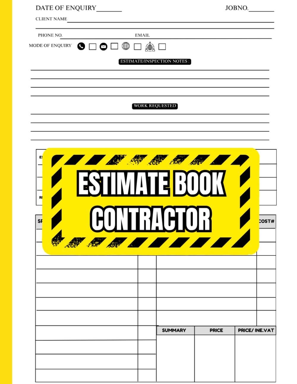Estimate Book Contractor: Track Quotes, Materials, Payments, Project Dates, Inspection Notes and Customer Information for Builders, Tradesmen and Small Contractors baixar o livro de graça
