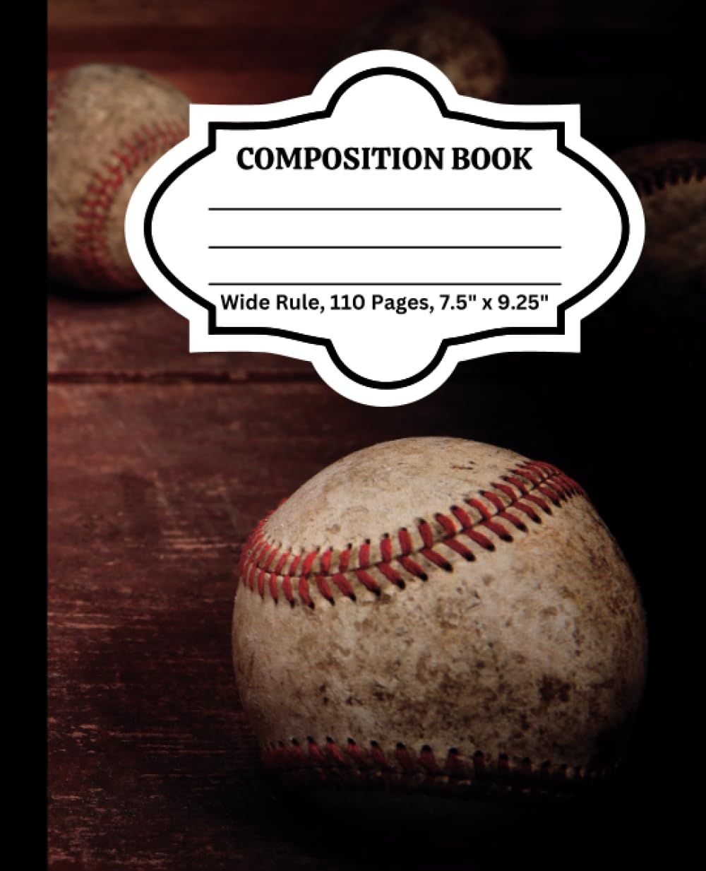 Composition Book, Baseball Themed: Wide Rule, 110 pages, 7.5" x 9.25" baixar o livro de graça