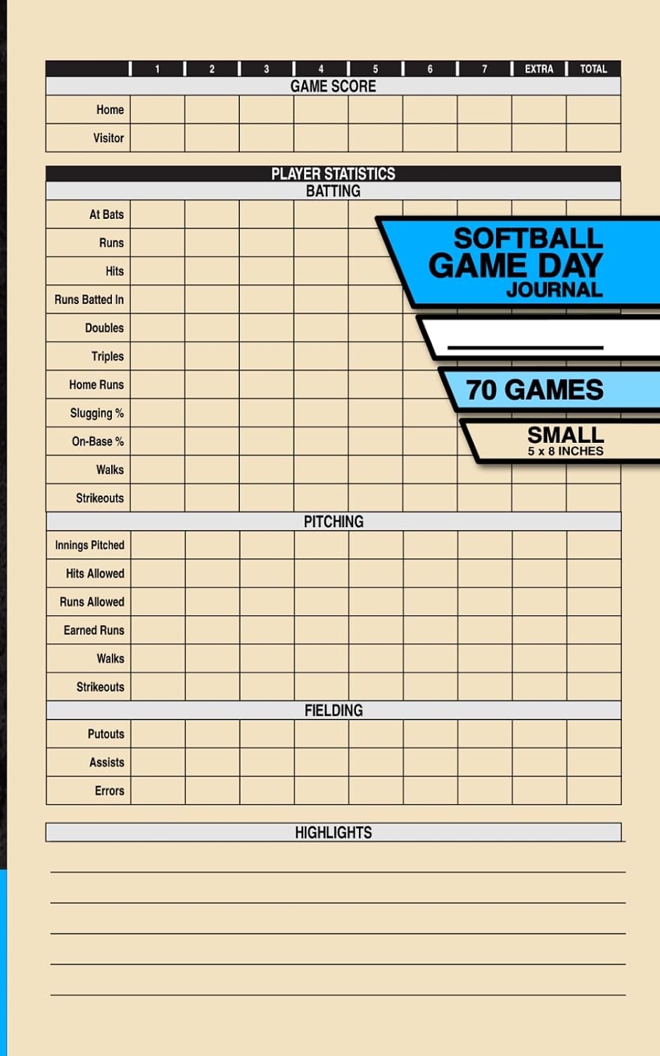Softball Game Day Journal: Record and Track Your Individual Playing Stats | For College Players | 7 Innings | 70 Games | Small baixar o livro de graça