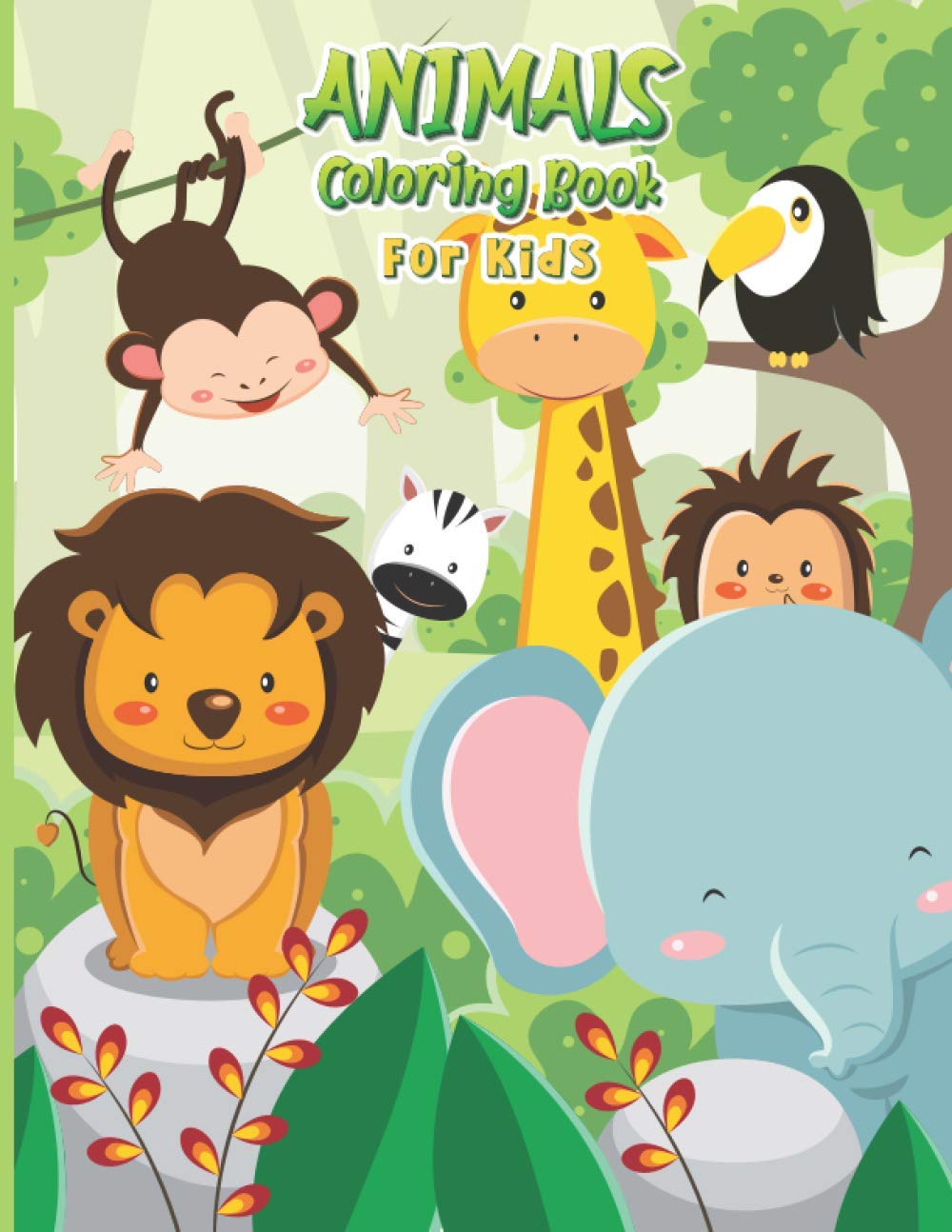 ler totalmente Animals Coloring Book: Monkey Giraffe Elephants Looking Cute- Pages of Cute and Lovable Baby Animals from Forests, Jungles, Oceans and Farms । Fun Gift For Kids ages 4-8