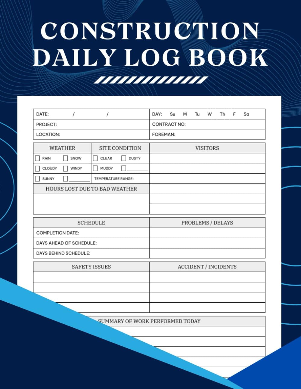 capítulo por capítulo baixar Construction Daily Log Book: Construction Site Daily Log Book and Job Site Project Management Report for Recording Workforce, Tasks, Schedules, Equipment and Daily Activities, 140 Pages.