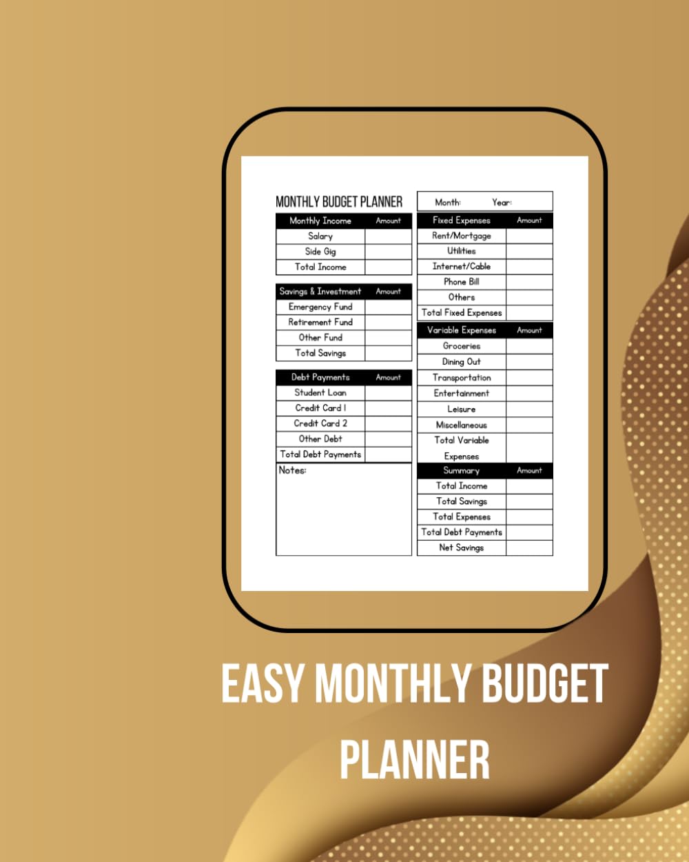 capítulo por capítulo baixar Easy Monthly Budget Planner: Track Your Income, Expenses, and Savings Goals One Month at a Time | Un dated – (8x10 Inches,122 Pages)