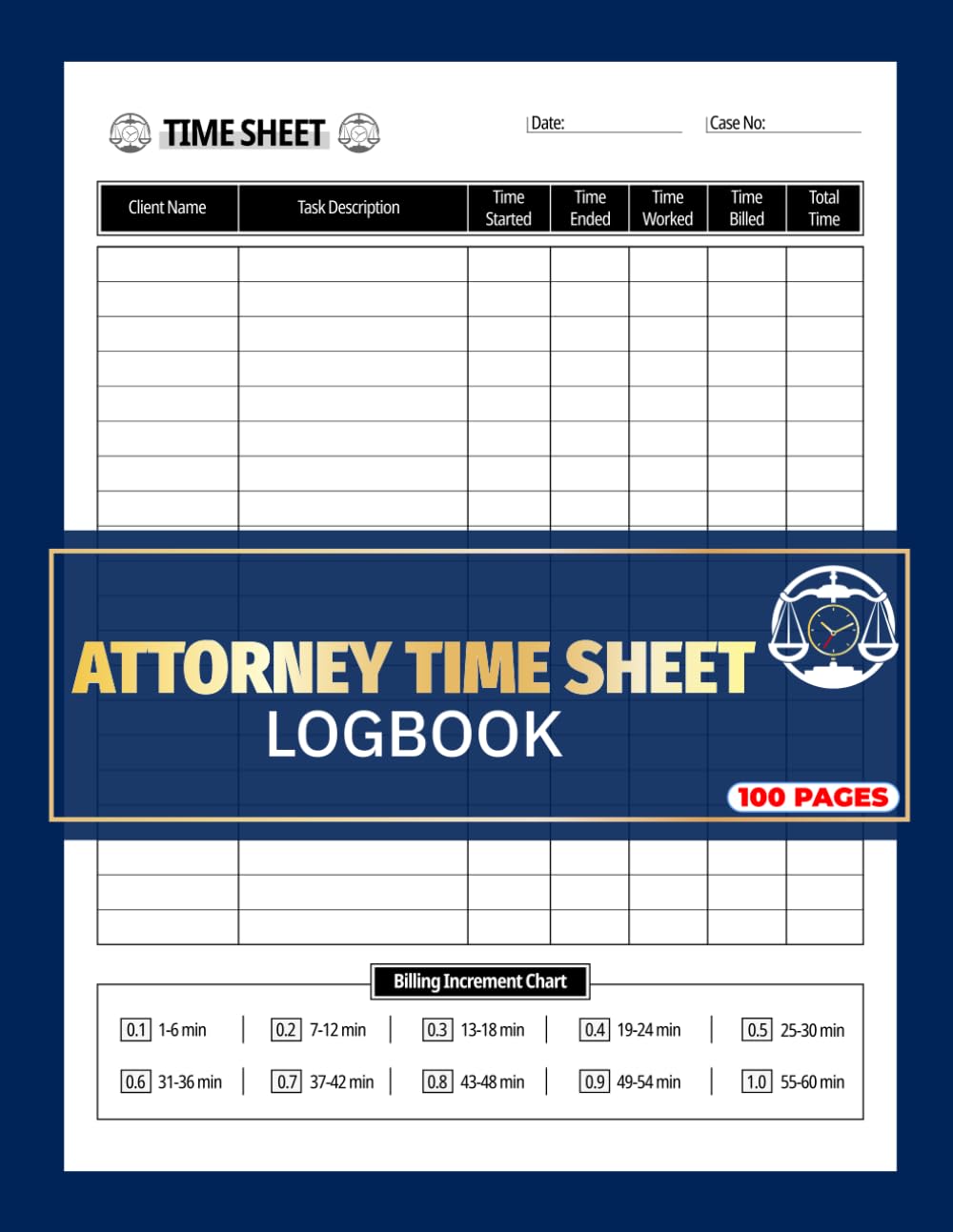 capítulo por capítulo baixar Attorney Time Sheet Logbook: Law Firm Time Tracking Notebook | Monitor Billable Hours for Lawyers, Paralegals and Legal Assistants | 100 Pages