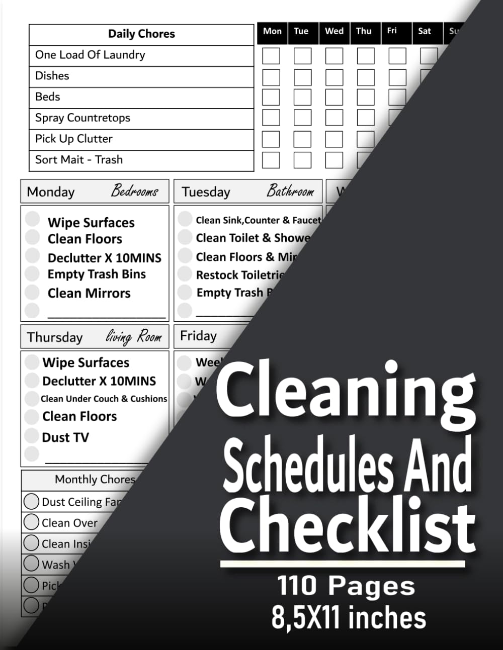 capítulo por capítulo baixar Cleaning Schedules and Checklists: Household Cleaning Daily Weekly And Monthly Schedules | Housekeeping Checklist Planner and Organizer, 8,5x11 in