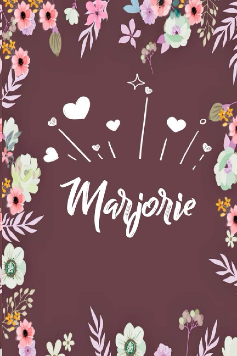 capítulo por capítulo baixar Marjorie: Carnet de notes 6x9 pouces | Prénom personnalisé Marjorie | Cadeau d'anniversaire,noël, maman, sœur,: floral | 120 pages lignée. (French Edition)