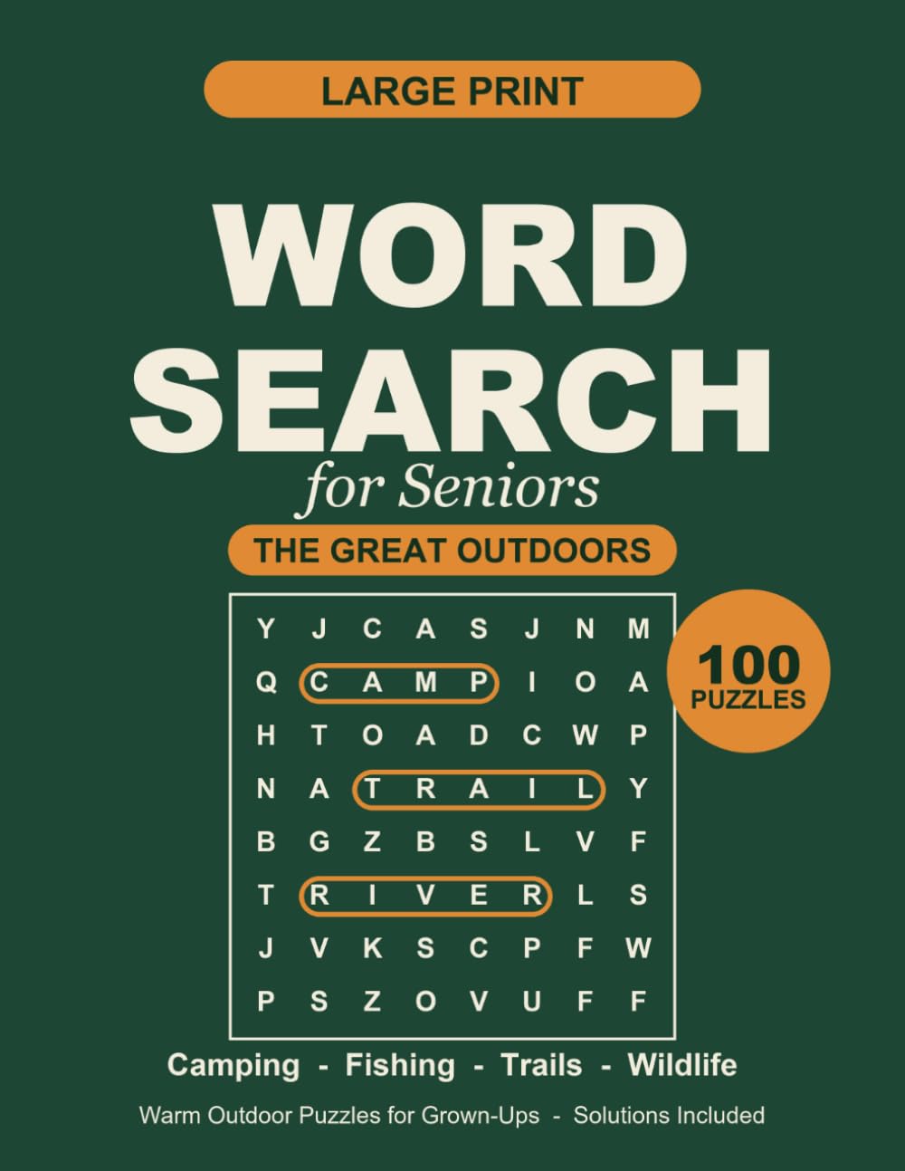 ler totalmente Large Print Word Search for Seniors: 100 Great Outdoors Puzzles of Camping, Fishing, Trails & National Parks | Easy-to-Read Nature Brain Games for... Elderly (Percolator Large Print Word Search)