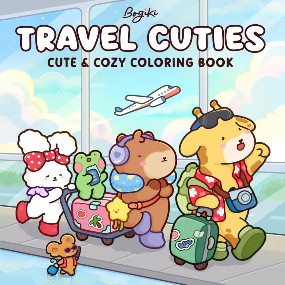 ler totalmente Travel Cuties: Coloring Book for Adults and Teens Featuring Adorable Animal Characters and Cozy Travel Scenes Around the World for Relaxation