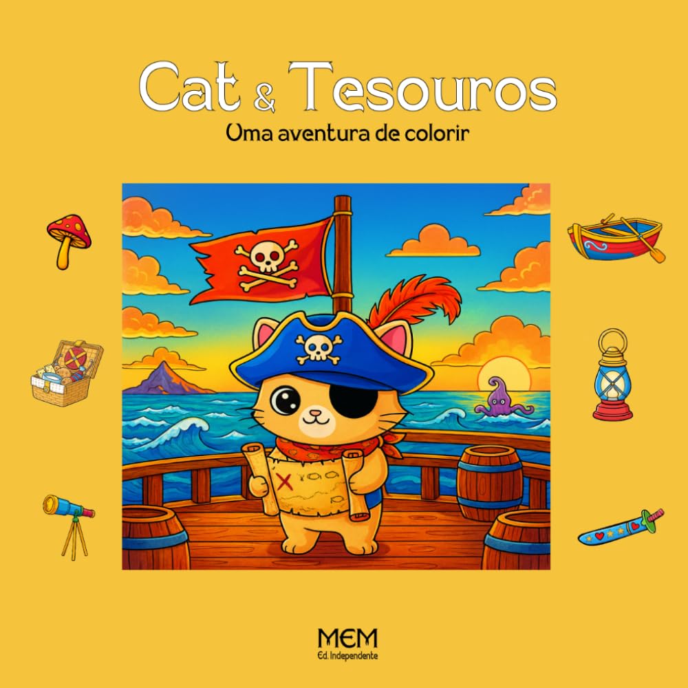 capítulo por capítulo baixar Cat e Tesouros: Uma aventura de colorir (Portuguese Edition)