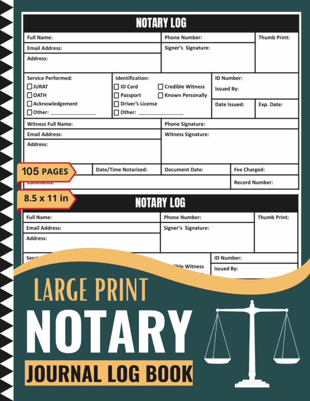 ler totalmente notary journal log book: Record Notarial Acts, Client Signatures, and Identification Details with Ease
