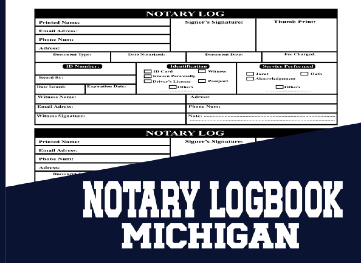 Notary Log Book Michigan: Michigan Notary Journal 2023 | Notary Public Record Book To Record Notarial Acts | Official Notary Logbook For Signing Agents 100 Pages 200 Records. baixar o livro de graça