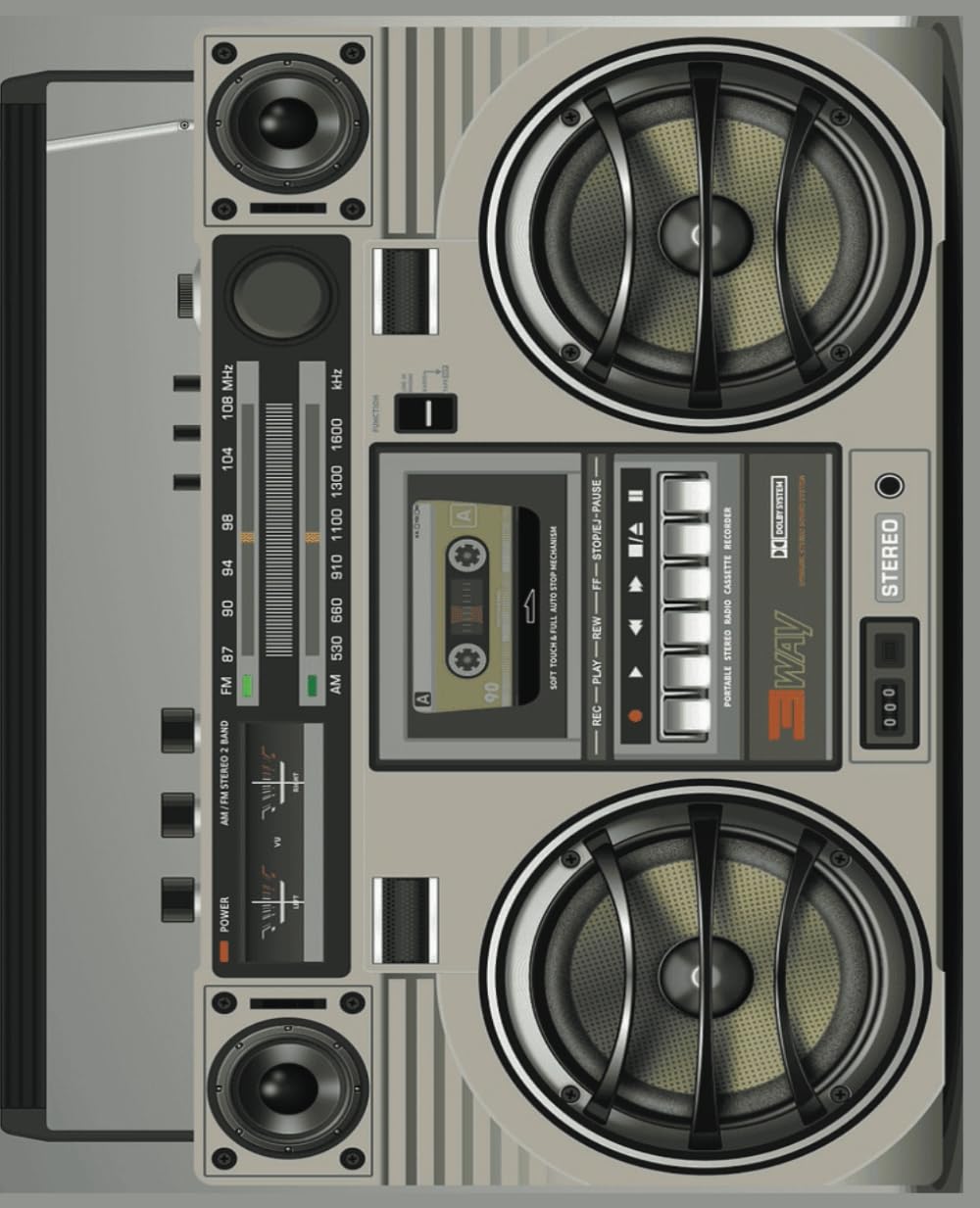 Retro Notebook Vintage Boombox Style: 120 College Ruled Pages, 7.5" x 9.75 baixar livro de graça