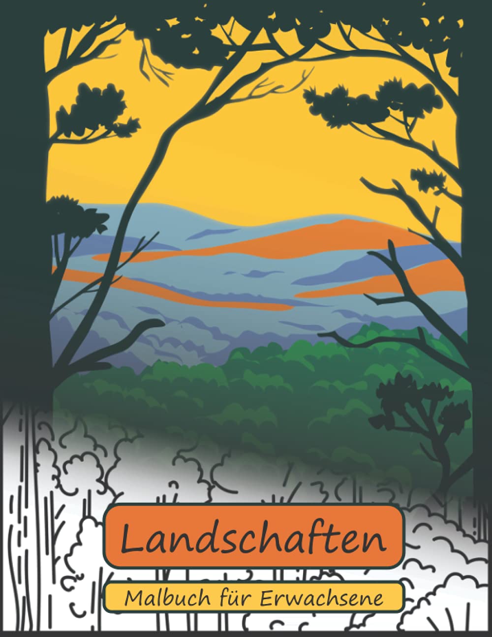 Malbuch für Erwachsene: Landschaften: einseitig bedruckt, 46 Motive: Berge, Wüsten, Städte und Wälder, weißes Papier, ca. Din A4 baixar o livro de graça