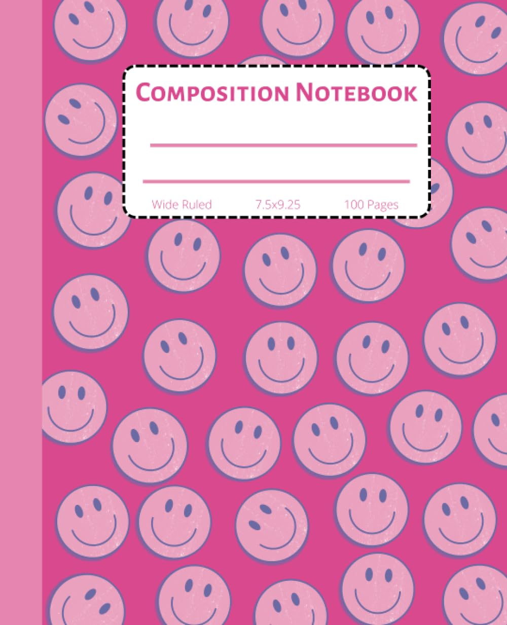 Composition Notebook Wide Ruled: Pink Retro Smiley Faces | Aesthetic Preppy Notebook | Cute Composition Notebooks Wide Rule For Teen Girls | School Supplies baixar o livro de graça