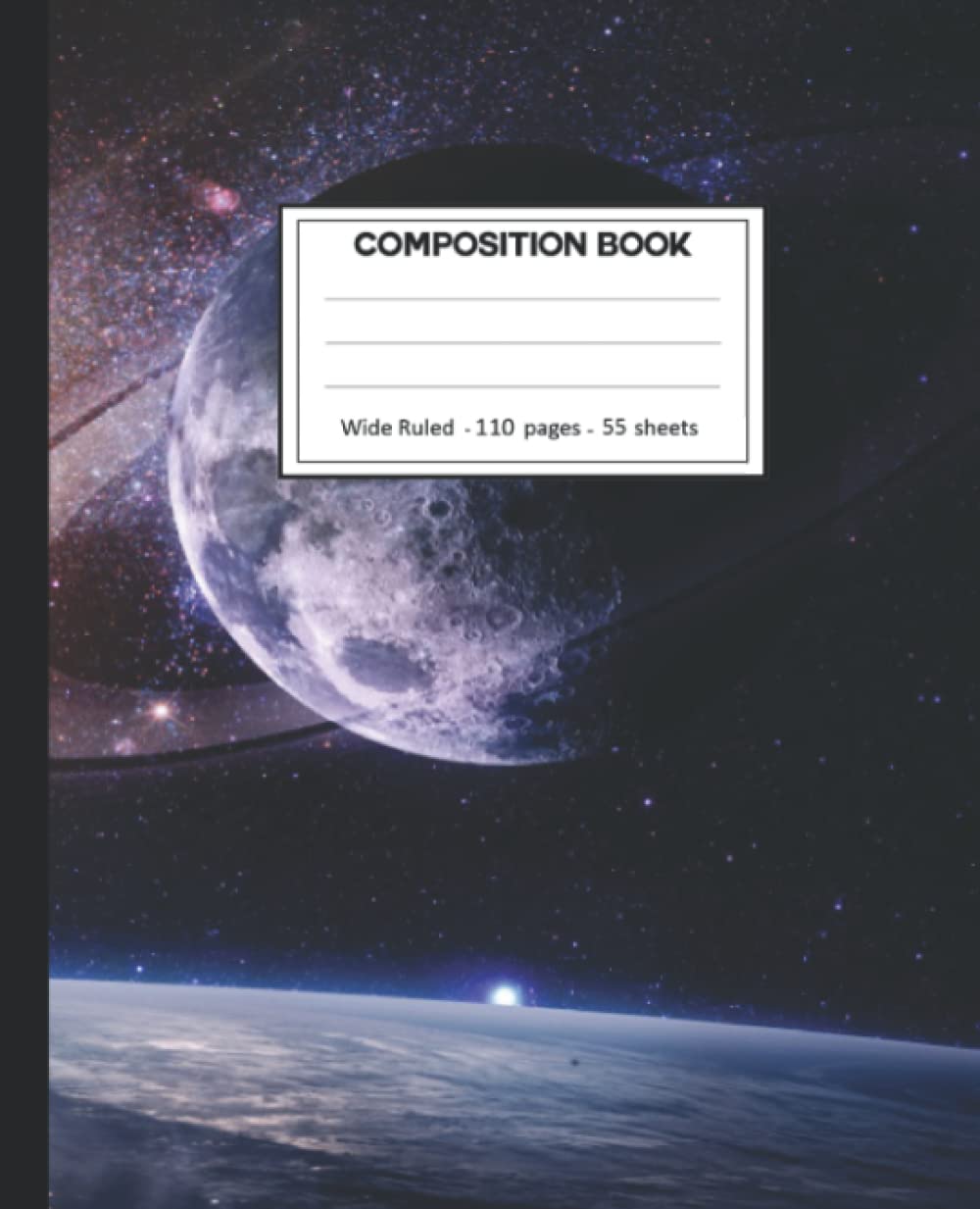 Composition Notebook: College Ruled: 110+ Lined Pages Writing Journal: Outer space on White. baixar o livro de graça