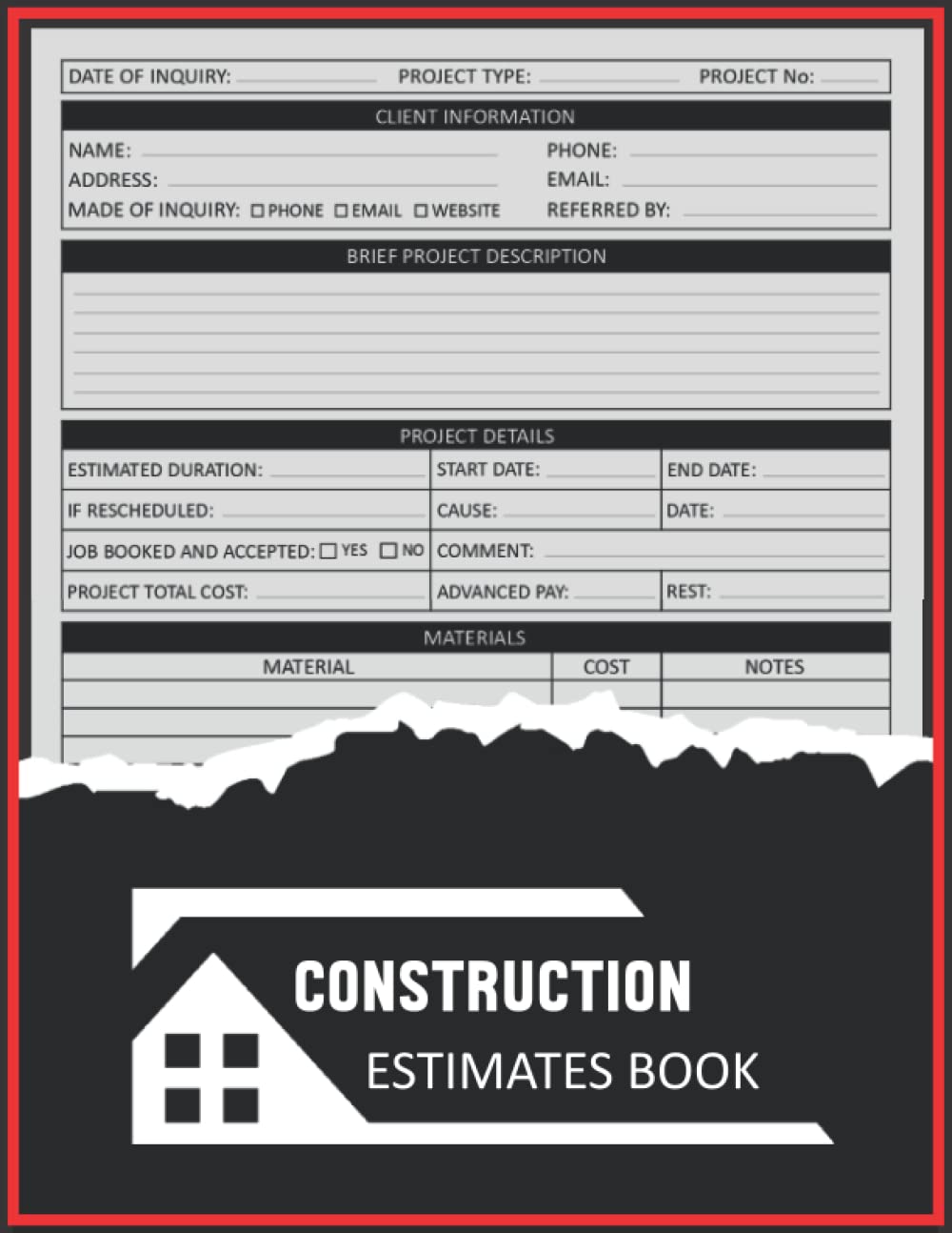 capítulo por capítulo baixar Estimates Book Construction: Contractor Estimate Book to Record Job Quotes | Job Estimate Book for Small Business | Complete with Dot Grid Diagram Sheets for Taking Measurements