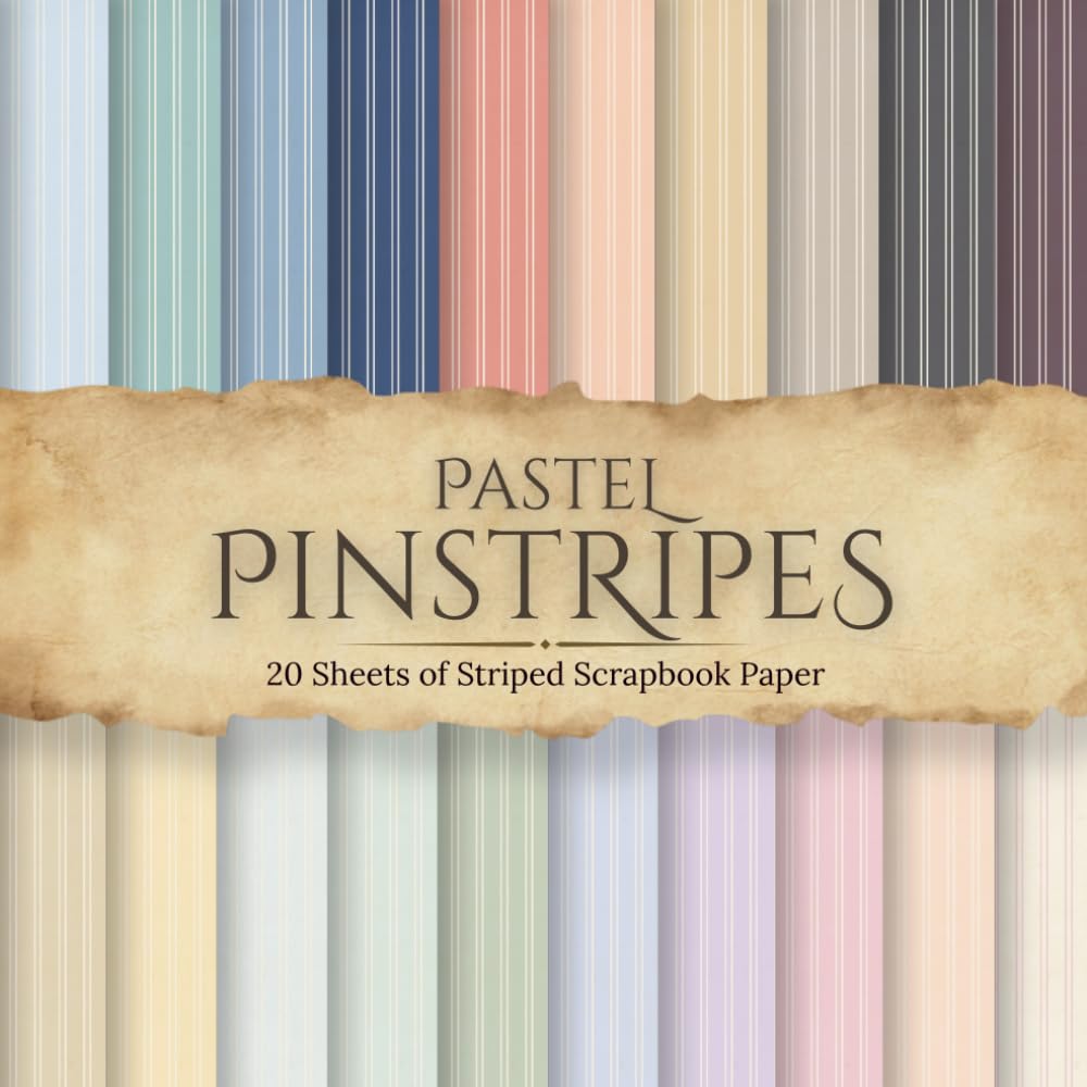 ler totalmente Pastel Pinstripes Scrapbook Paper: 20 Double-Sided 8.5 Inch by 8.5 Inch Vintage-Inspired Pinstripe Patterns in Soft Pastel Colors for Scrapbooking, Junk Journals, Card Making, and Paper Crafts