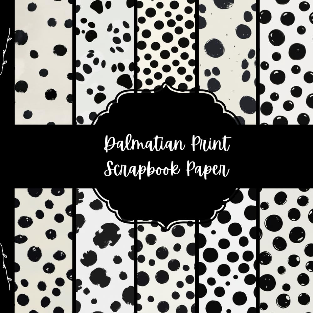 Dalmatian Print Scrapbook Paper, Dog's Skin Junk Journal Paper, Black and White Decorative Paper, DIY Projects, Origami, Collage Sheets, Decoupage Paper, 10 Designs, Double Sided baixar o livro de graça