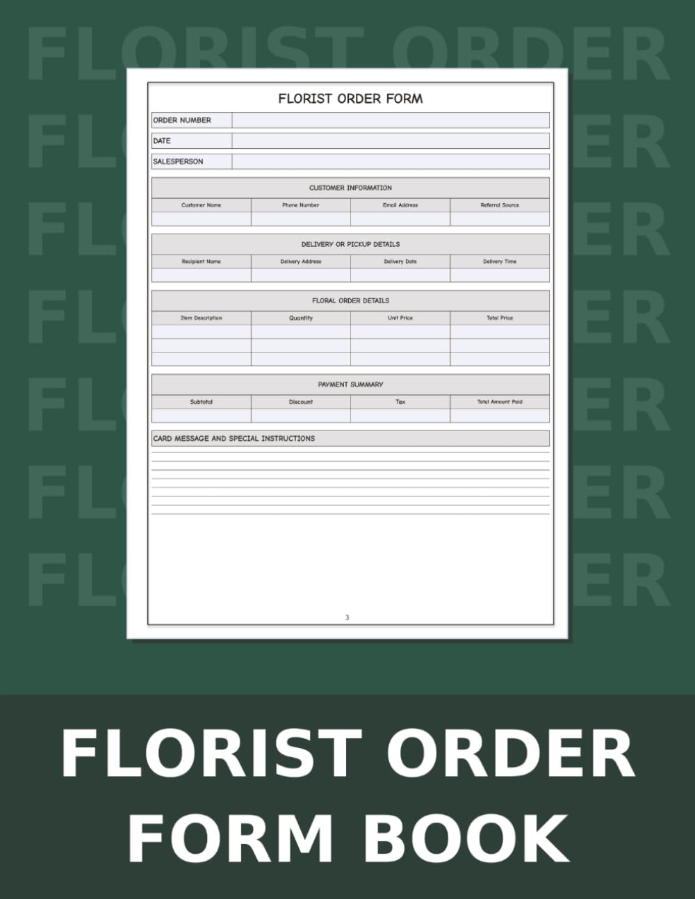 capítulo por capítulo baixar Florist Order Form Book: Streamline Customer Orders, Delivery Tracking, and Payment Records for Your Flower Shop Business