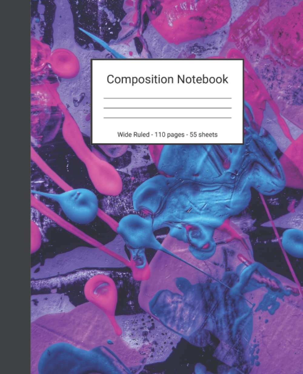 ler totalmente Composition Notebook: Wide Ruled Paper Notebook Journal - Blue Pink And Purple Color Drops - Blank Wide Lined Workbook