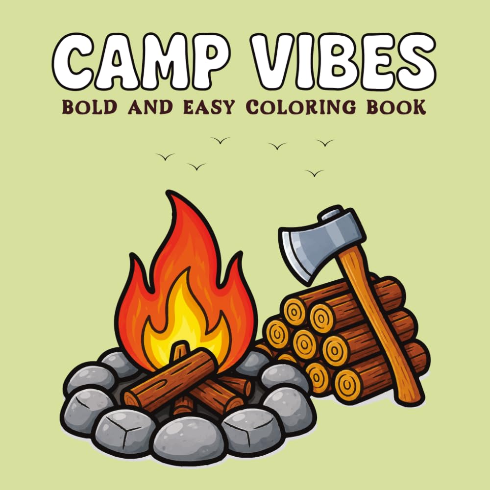 capítulo por capítulo baixar Camp Vibes Bold And Easy Coloring Book: This Book Cozy Campfires, Cute Cabins, Happy Campers, Forest Adventures & Relaxing Nature Scenes for Adults and Teens