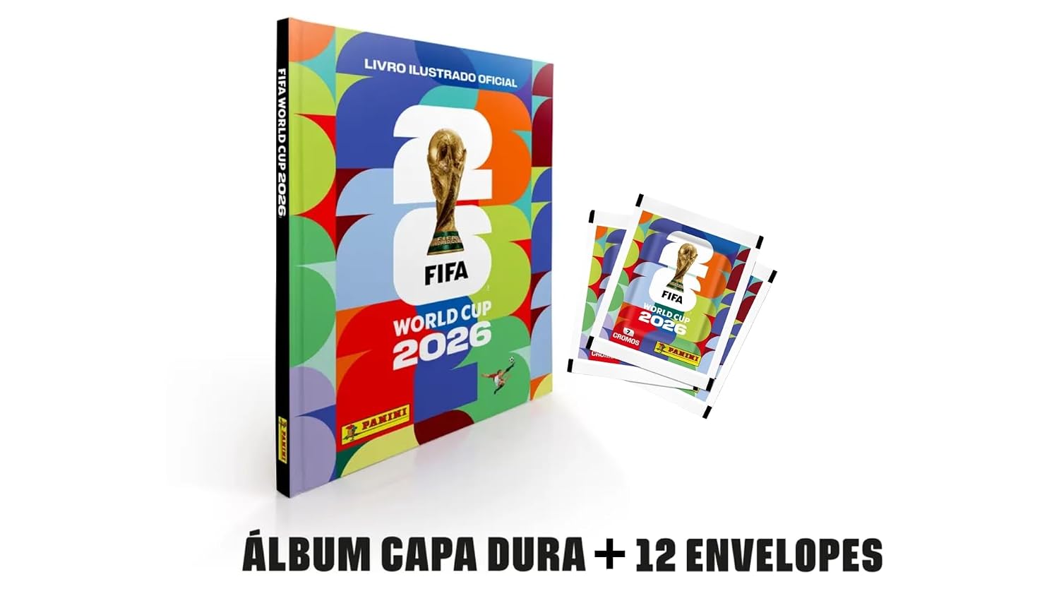 Kit C/ 1 Álbum Copa Do Mundo 2026 Capa Dura + 12 Envelopes (84 figurinhas) FIFA Word Cup 2026