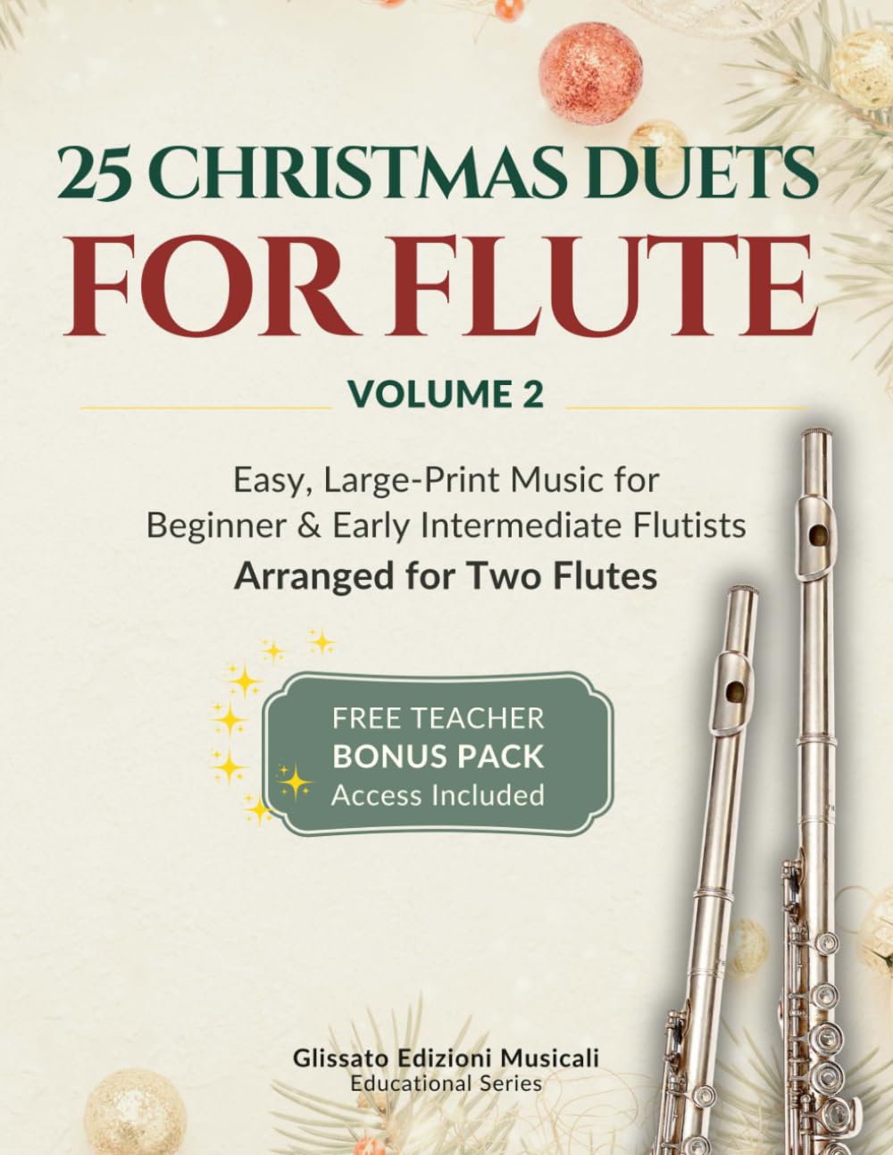 ler totalmente 25 Christmas Duets for Flute – Volume 2: Easy, Large-Print Music for Beginner & Early Intermediate Flutists