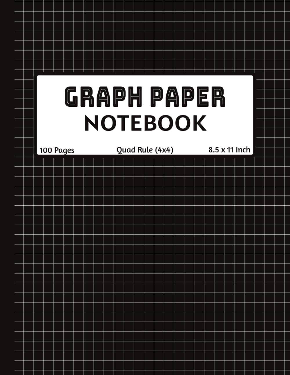 ler totalmente Graph Paper Composition Notebook: Black | Quad Ruled 4x4, Grid Paper for Math and Science Students | 8.5 x 11 inches, 100 Pages | Math Notebook for Graphing