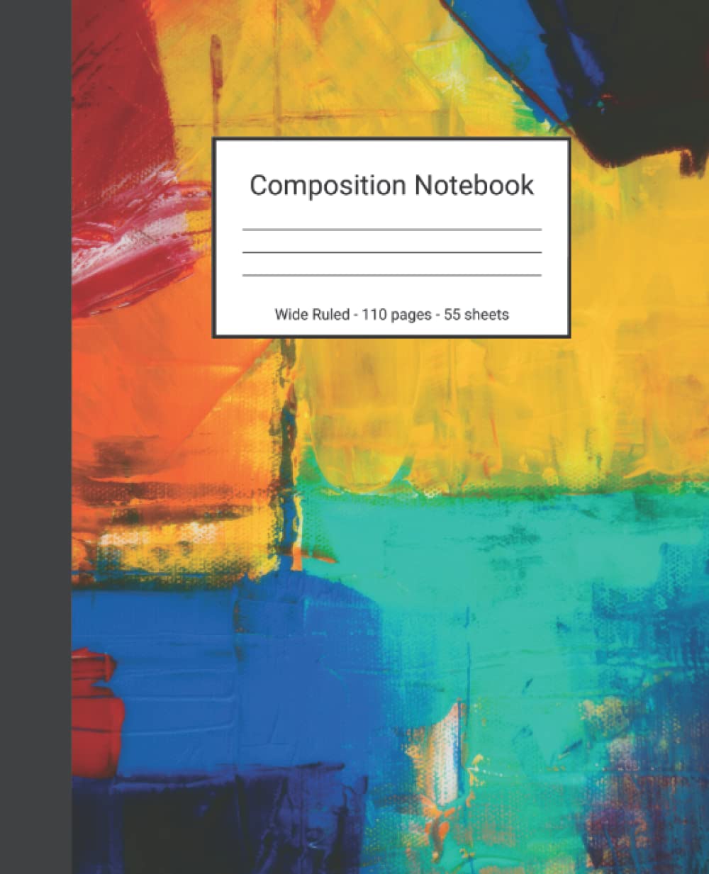Composition Notebook: Wide Ruled Paper Notebook Journal - Yellow Red And Blue Abstract Painting - Blank Wide Lined Workbook baixar o livro de graça