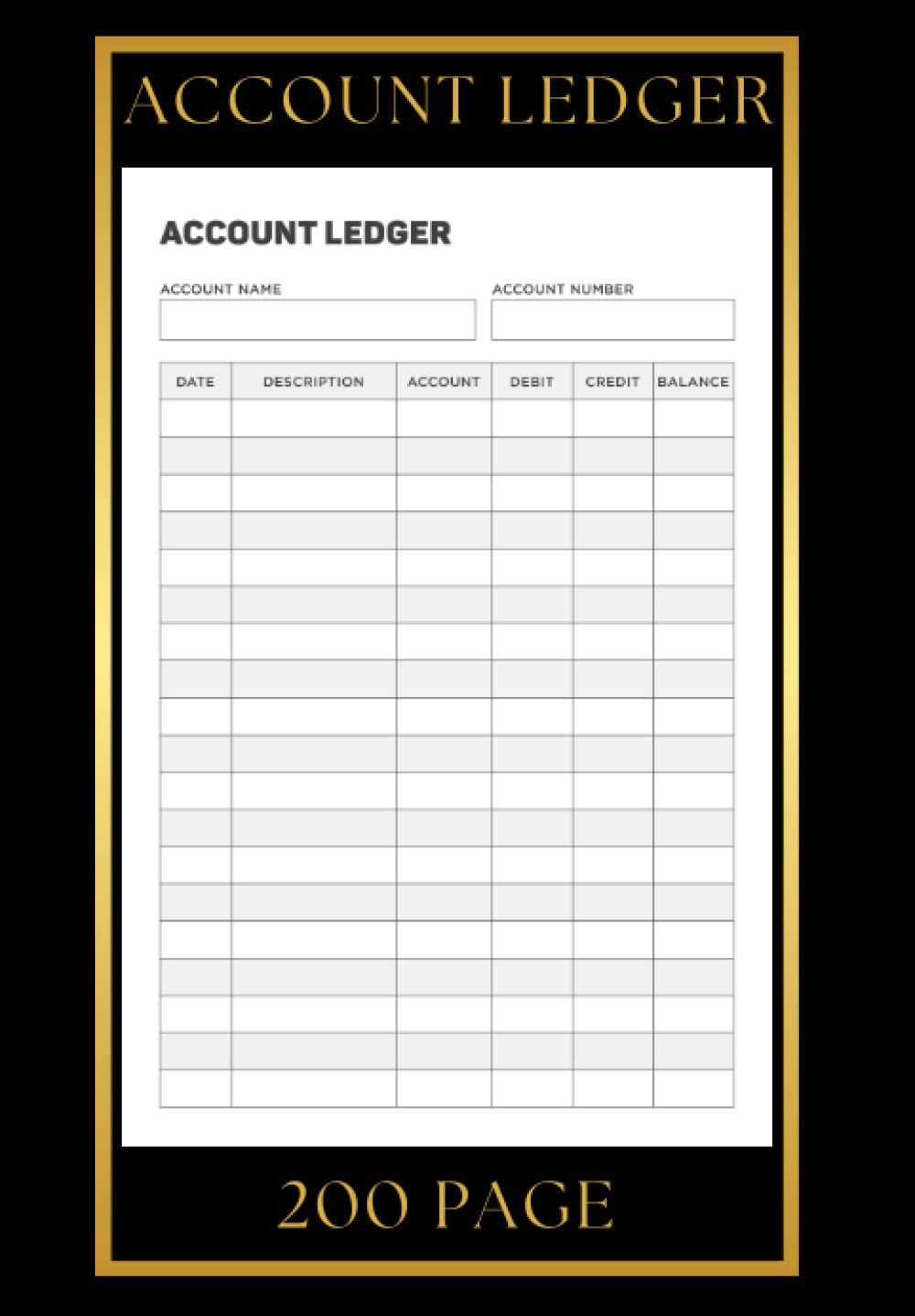 ACCOUNT LEDGER: 200 Page Date, Description, Account, debit, credit, balance baixar livro de graça