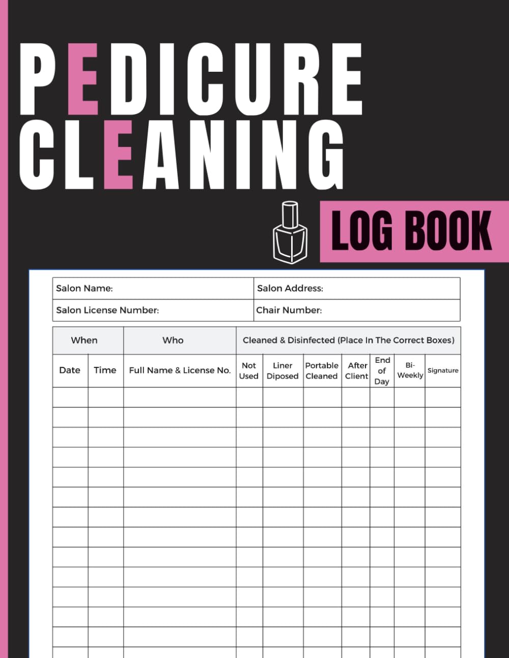capítulo por capítulo baixar Pedicure Cleaning Log Book: Track Foot Spa Sanitation, Record Disinfection Procedures and Monitor Cleaning Schedules for Nail Technicians, Salon Owners and Spa Professionals