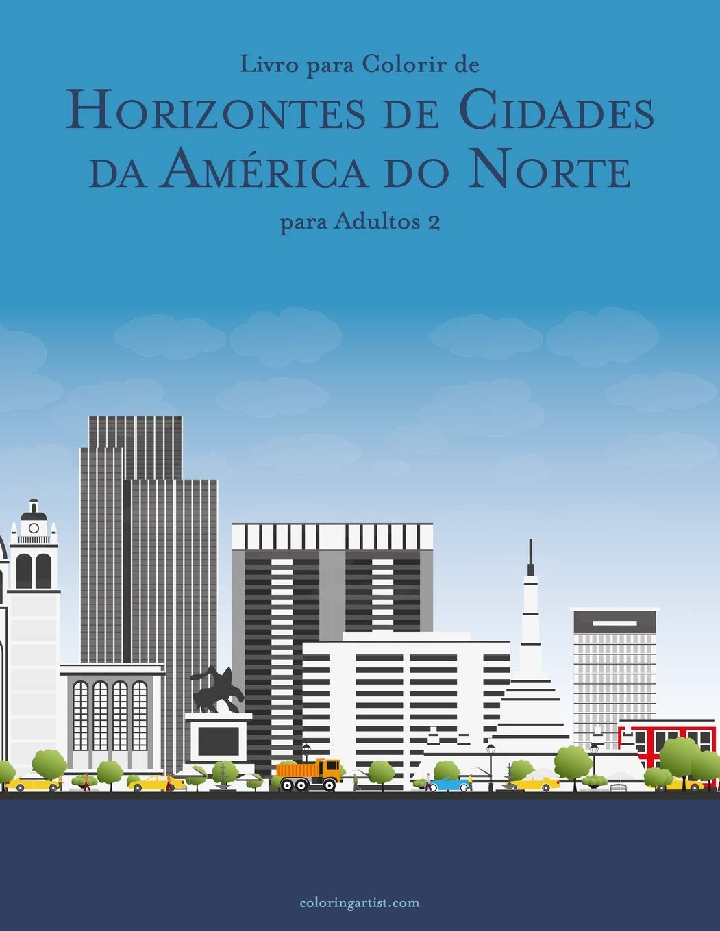 Livro para Colorir de Horizontes de Cidades da América do Norte para Adultos 2 baixar o livro de graça