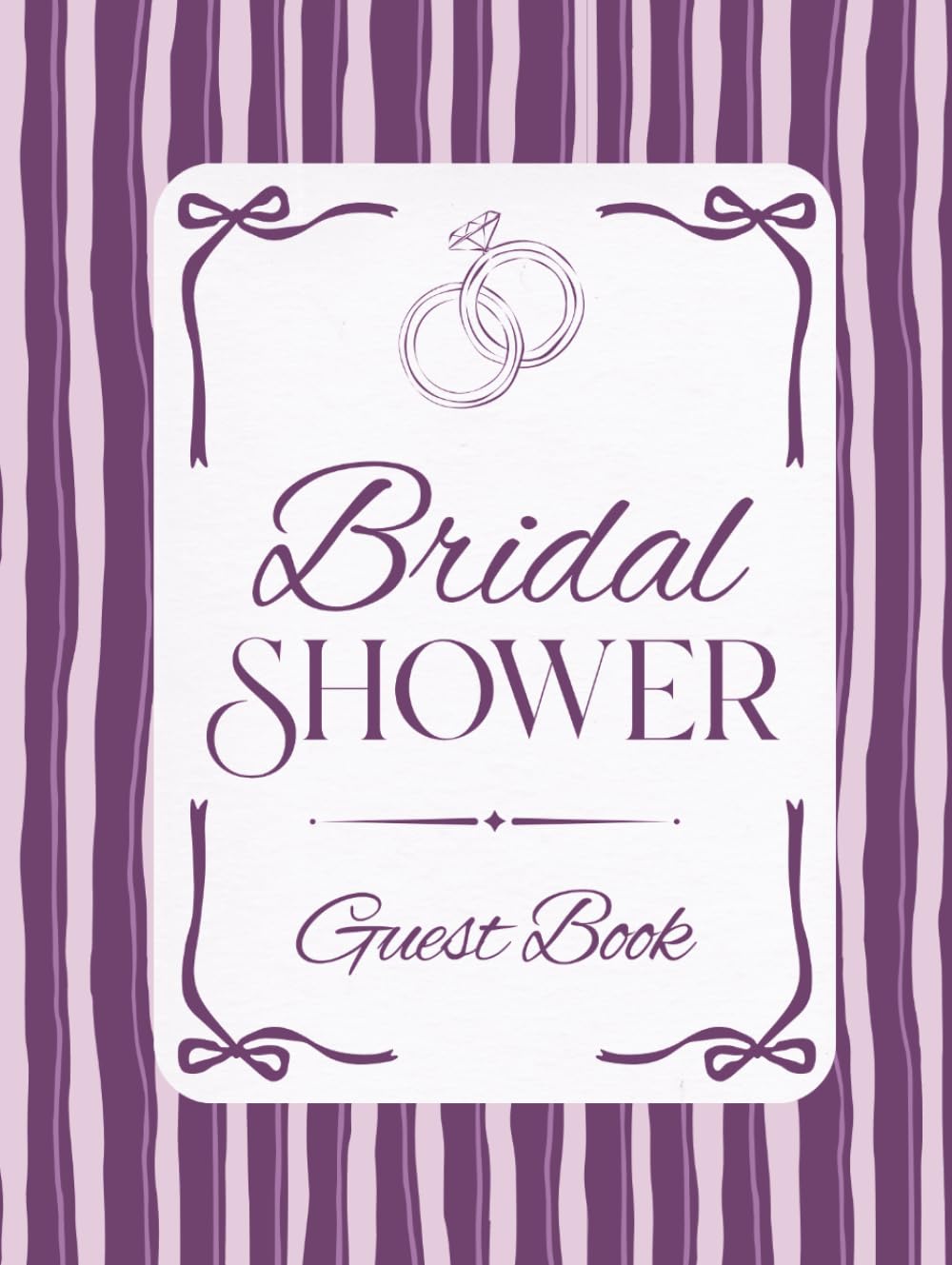 Bridal Shower Guest Book: Coquette Lavender Stripe & Purple Bow Hardcover Memory Keepsake Journal for Guests to Sign In and Record Marriage Advice,... & Photo Pages to Celebrate New Bride to Be baixar livro de graça