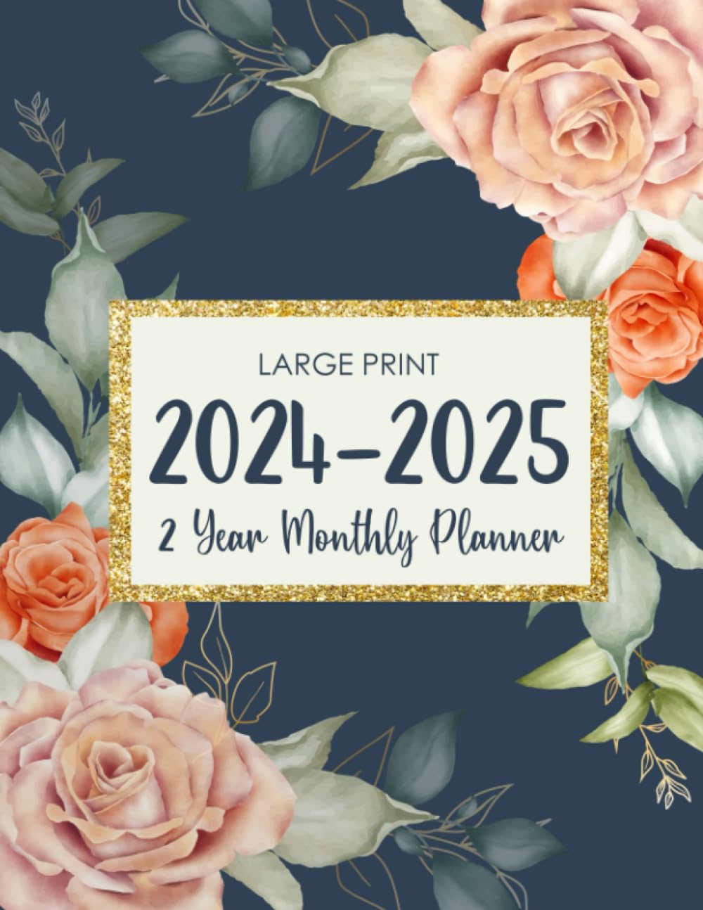2024-2025 Large Print Monthly Planner: 24 Months from JANUARY to DECEMBER | Schedule Organizer Including Federal Holidays With Elegant Flowers for Efficient Two Years Planning baixar o livro de graça