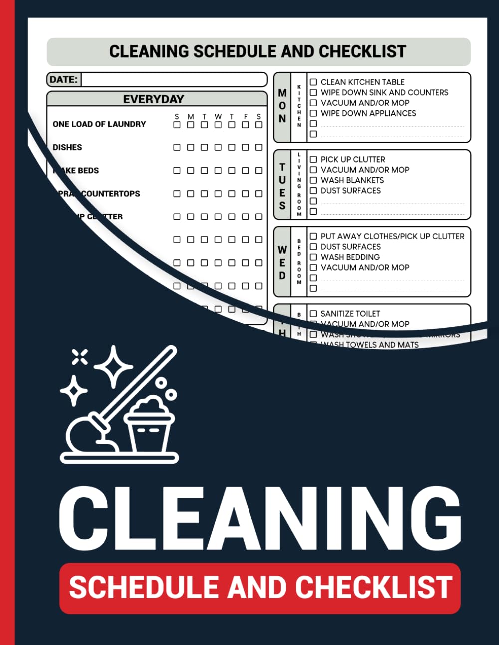 Cleaning Schedule And Checklist: A Daily, Weekly And Monthly Household Cleaning Schedule Planner And Organizer (120 Pages) baixar o livro de graça