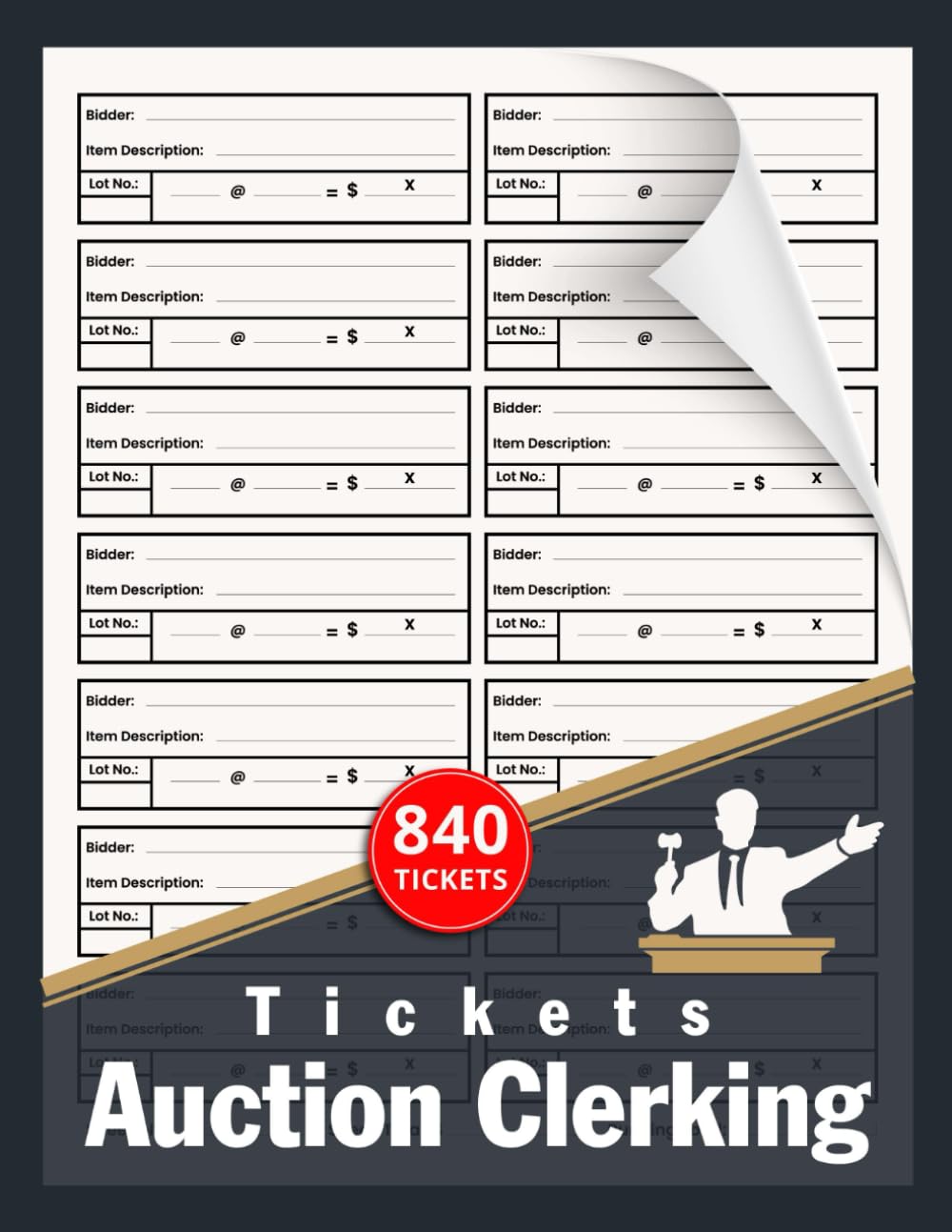 ler totalmente Auction Clerking Tickets: Bid Tracking Logbook for Auctioneers and Clerks | (840 tickets) 120 Single-Sided Pages