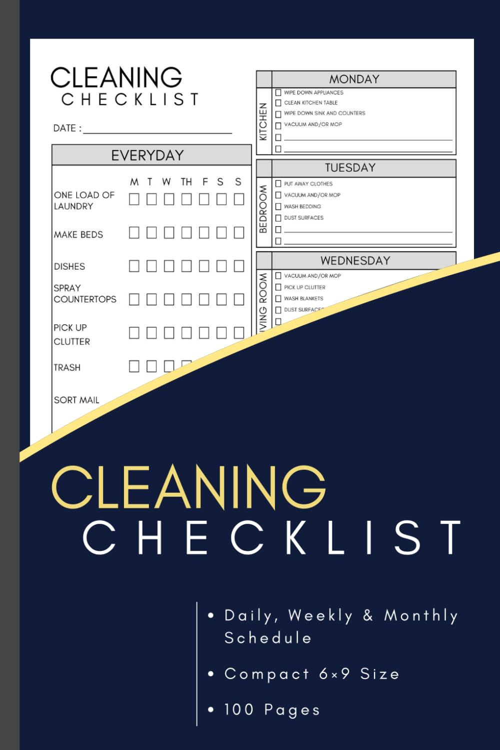 Cleaning Schedule and Checklist: Daily, Weekly, and Monthly Cleaning Schedule | Housekeeping Planner and Organizer | Personal To-Do List, Housekeeper, Maid Service | Small Compact 6×9 Size | 100 Pages baixar livro de graça