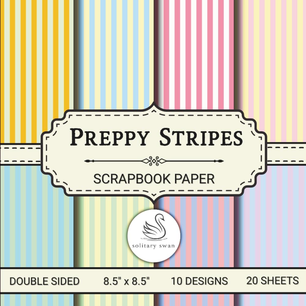 capítulo por capítulo baixar Preppy Stripes Scrapbook Paper: Decorative 20 Double-Sided Sheets for Card Making, Junk Journals, and Mixed Media Art