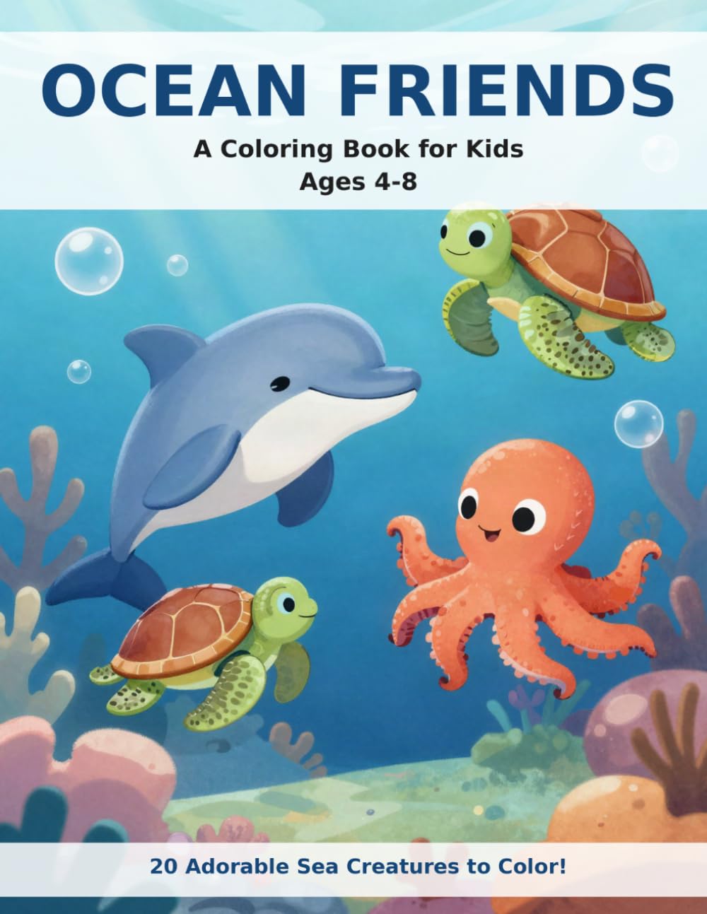 capítulo por capítulo baixar Ocean Friends: A Coloring Book for Kids Ages 4-8 | 20 Sea Creatures to Color
