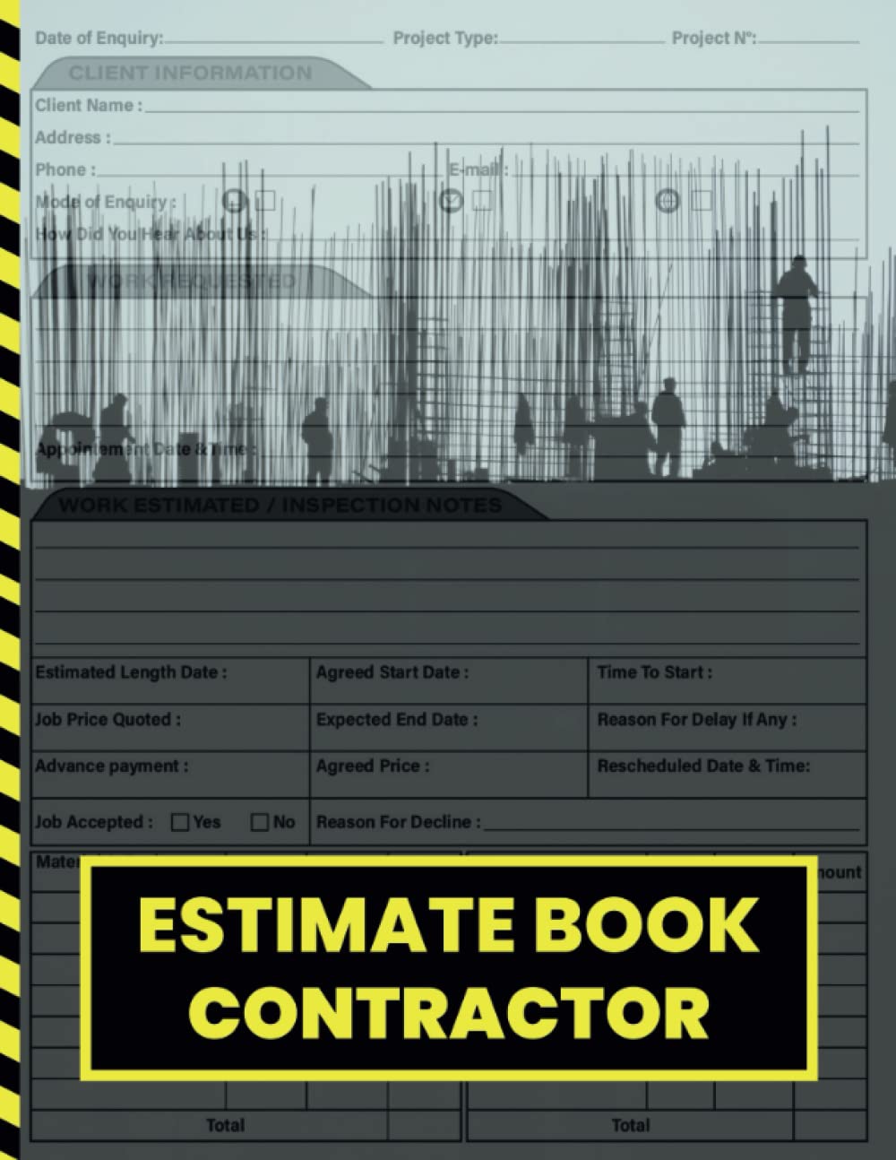 Estimate Book Contractor: Job Estimate Quote Record Book for Clients With Inspection Notes | Log to Record Client Names & Details | Client Contact Log and Dot Diagram Sheets for Taking Measurements. baixar livro de graça
