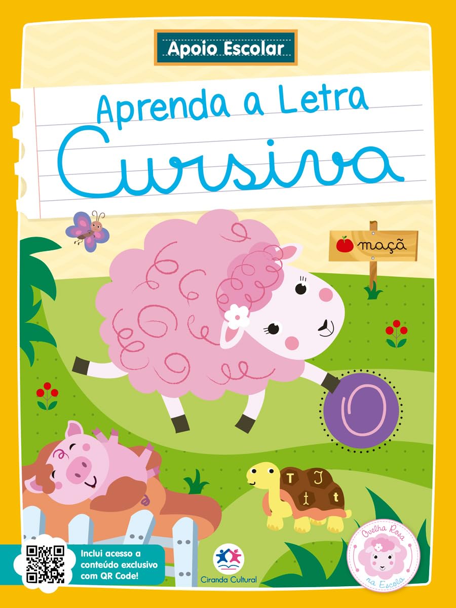 Apoio Escolar - Aprenda a letra cursiva: Ovelha Rosa na Escola baixar livro de graça