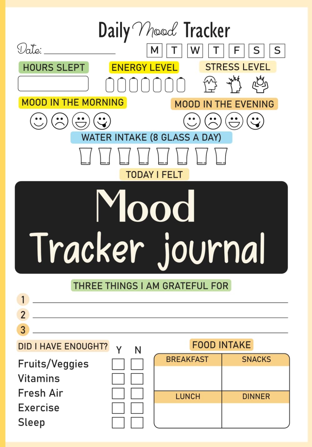Mood Tracker Journal: Daily mental health and wellness diary with prompts for relieving anxiety disorders and depression baixar livro de graça