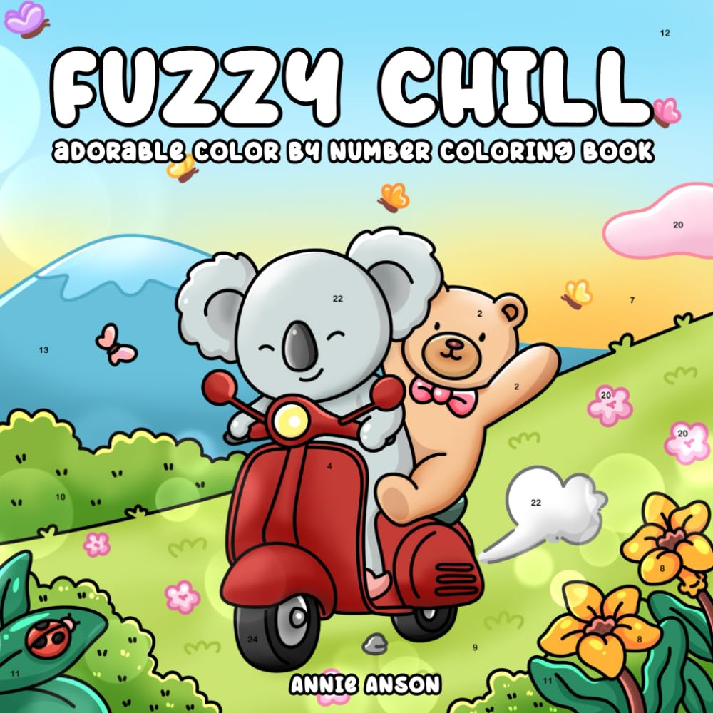 ler totalmente Fuzzy Chill Color By Number Coloring Book: Cute Adorable Moments Of Little Animal Friends Illustrations