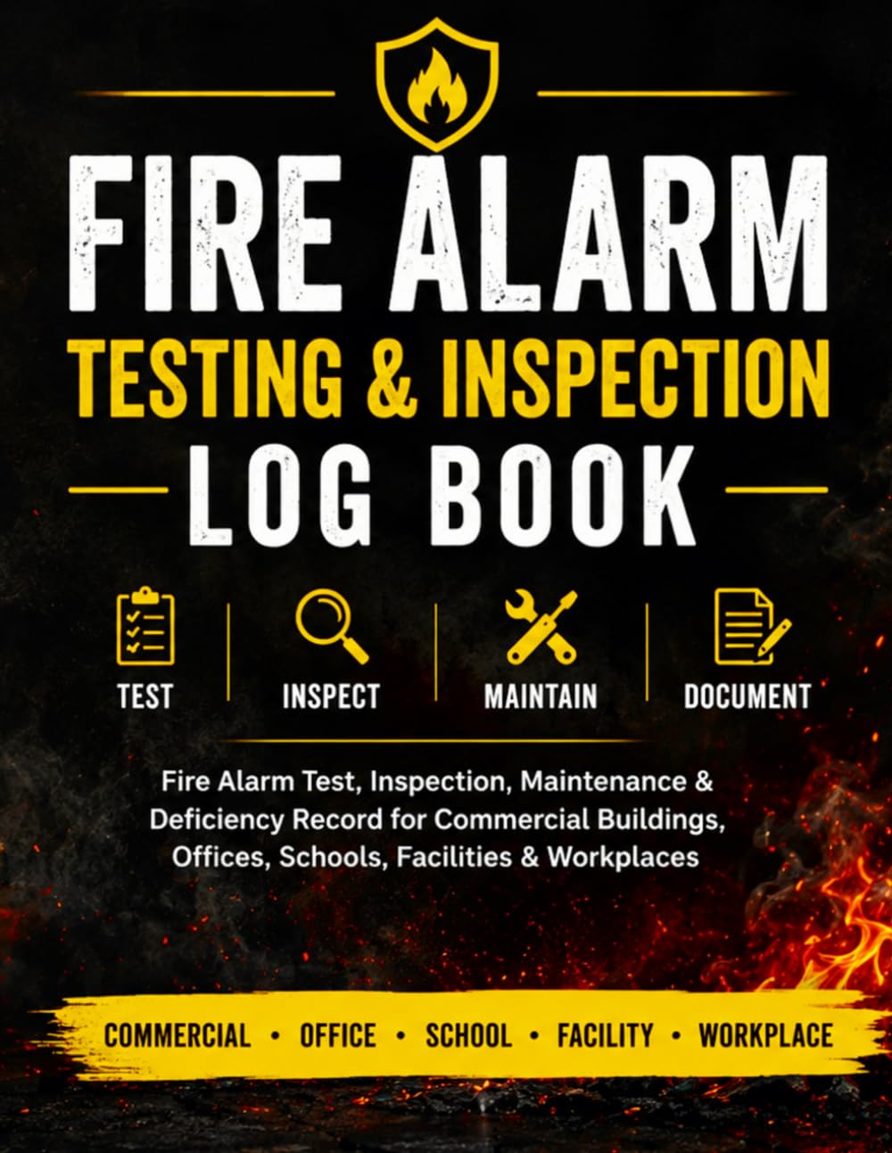 Fire Alarm Testing & Inspection Log Book: Fire Alarm Test, Inspection, Maintenance & Deficiency Record for Commercial Buildings, Offices, Schools, Facilities & Workplaces baixar livro de graça