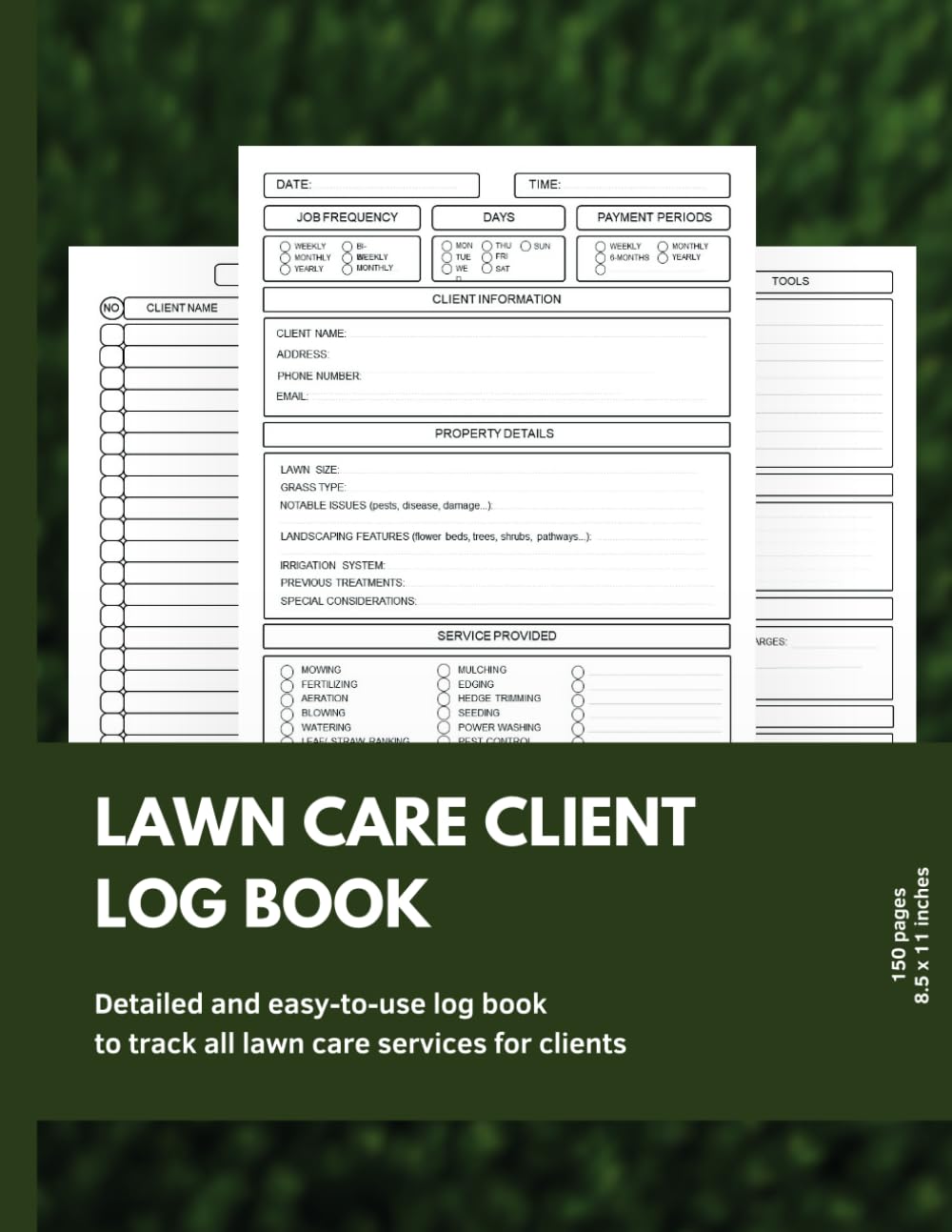 Lawn Care Client Log Book: Detailed and Easy-to-use Journal to Track all Lawn Care Services for Clients | Track All of your Customer Information for Landscaping or Mowing Business baixar o livro de graça